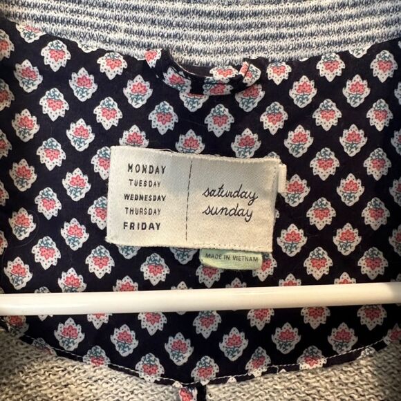 Anthropologie Saturday Sunday Blue & White Striped Soft Cotton Blazer - Size S - Picture 2 of 6